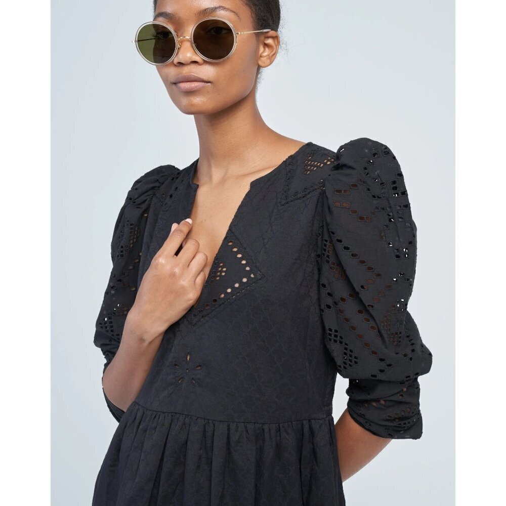 Alix of Bohemia Winifred Black Eyelet Dress Obsidian Medium  An elegant, bohemia - Picture 2 of 14